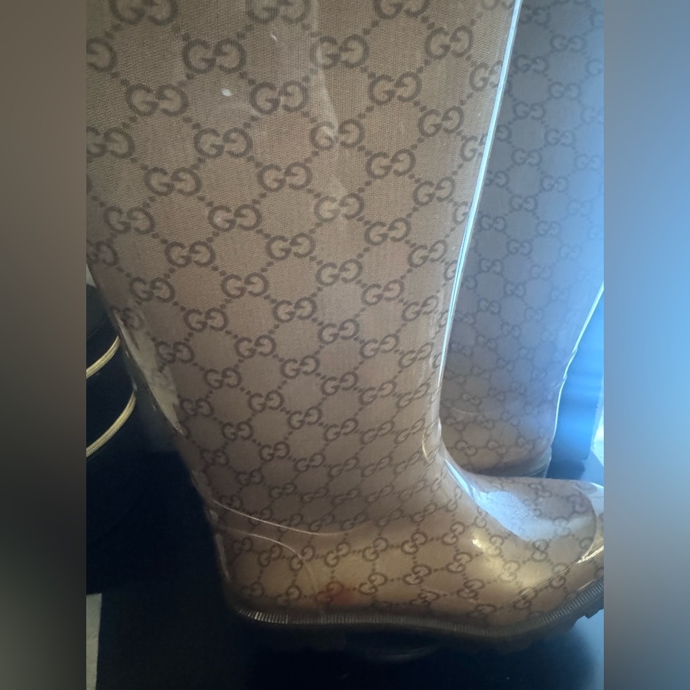 Gucci Monogram Rain Boots EUC - Picture 2 of 8